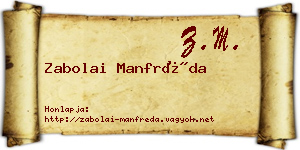 Zabolai Manfréda névjegykártya